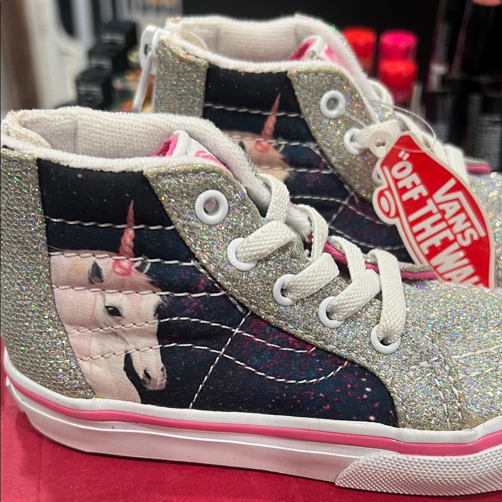 Vans Kids Silver Glitter Unicorn Sneakers